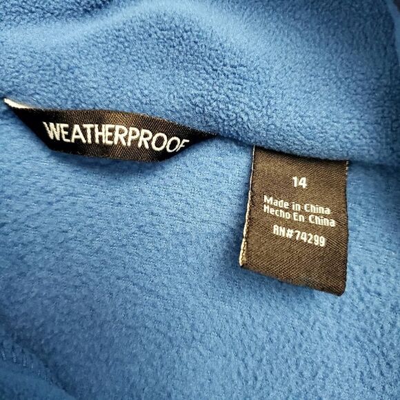 32 Degrees Mock Neck Fleece Sweatshirt Blue Size 14 - Picture 3 of 8